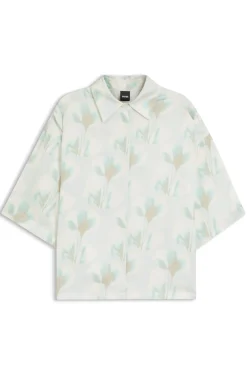 Relaxed-Fit Bluse mit Blumen-Print