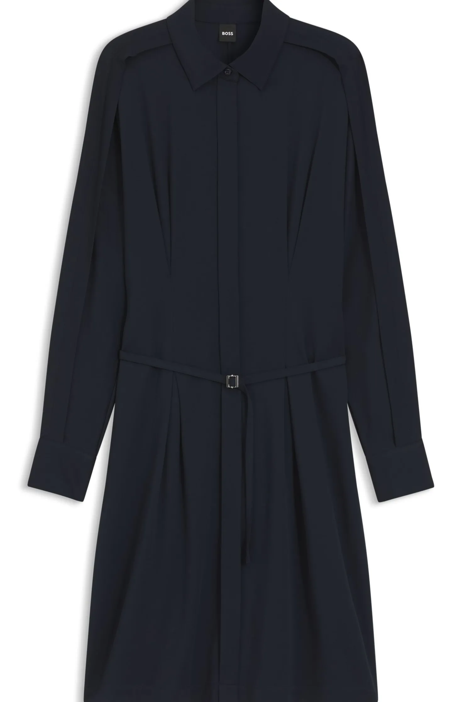 Relaxed-Fit Hemdblusenkleid mit abnehmbarem Gürtel