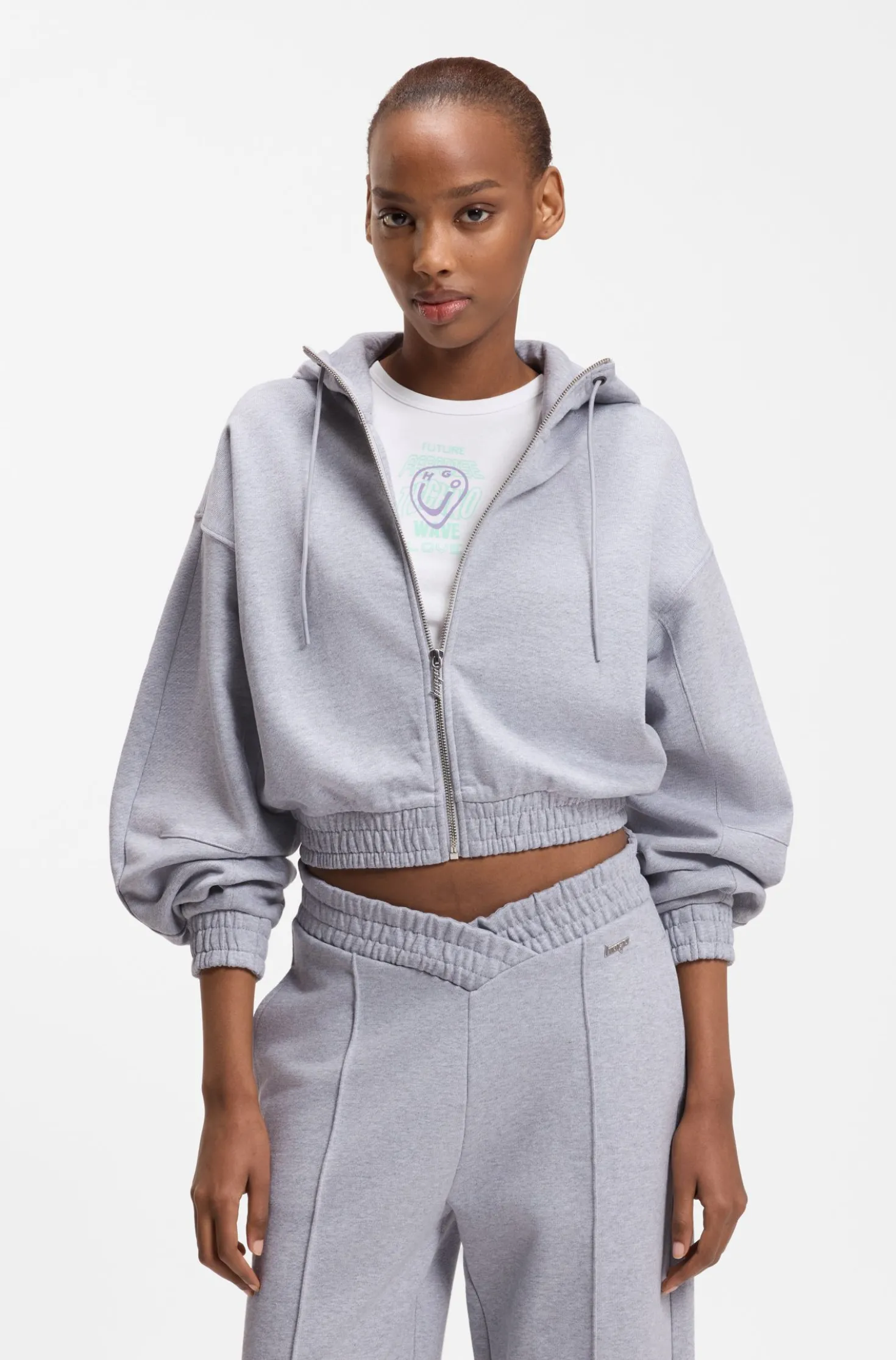 Relaxed-Fit Hoodie aus Baumwoll-Terry mit Barrel-Ärmeln