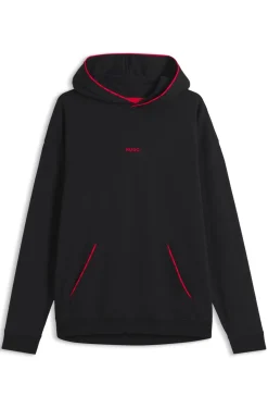 Relaxed-Fit Hoodie mit kontrastfarbener Logo-Paspel