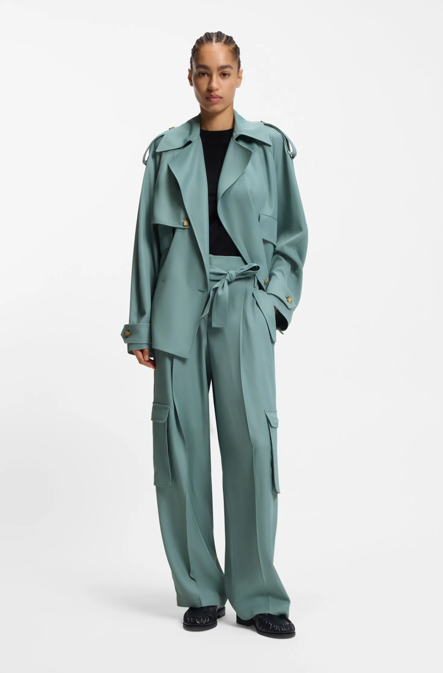 Relaxed-Fit Jacke aus fließendem Twill