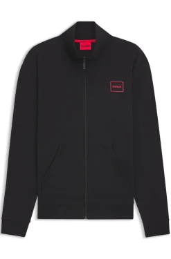 Relaxed-Fit Jacke aus Stretch-Baumwolle mit eingerahmtem Logo
