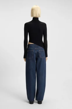 Relaxed-Fit Jeans aus blauem Denim mit Rinse-Waschung