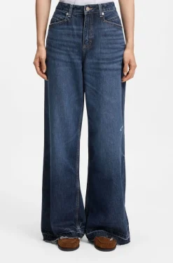 Relaxed-Fit Jeans aus blauem, festem Denim