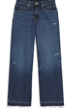 Relaxed-Fit Jeans aus blauem, festem Denim