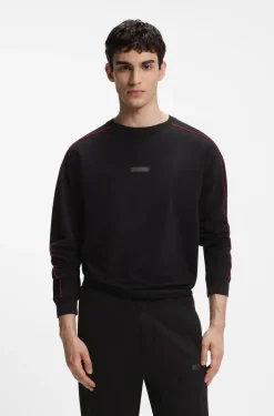 Relaxed-Fit Sweatshirt aus Stretch-Baumwolle mit kontrastfarbenen Paspeln