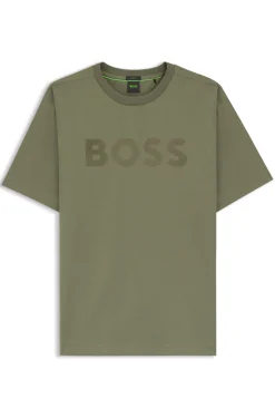 Relaxed-Fit T-Shirt aus Stretch-Baumwolle mit tonalem Logo