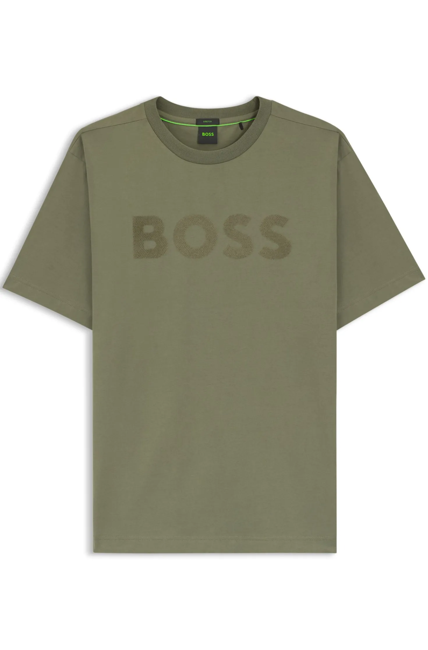 Relaxed-Fit T-Shirt aus Stretch-Baumwolle mit tonalem Logo