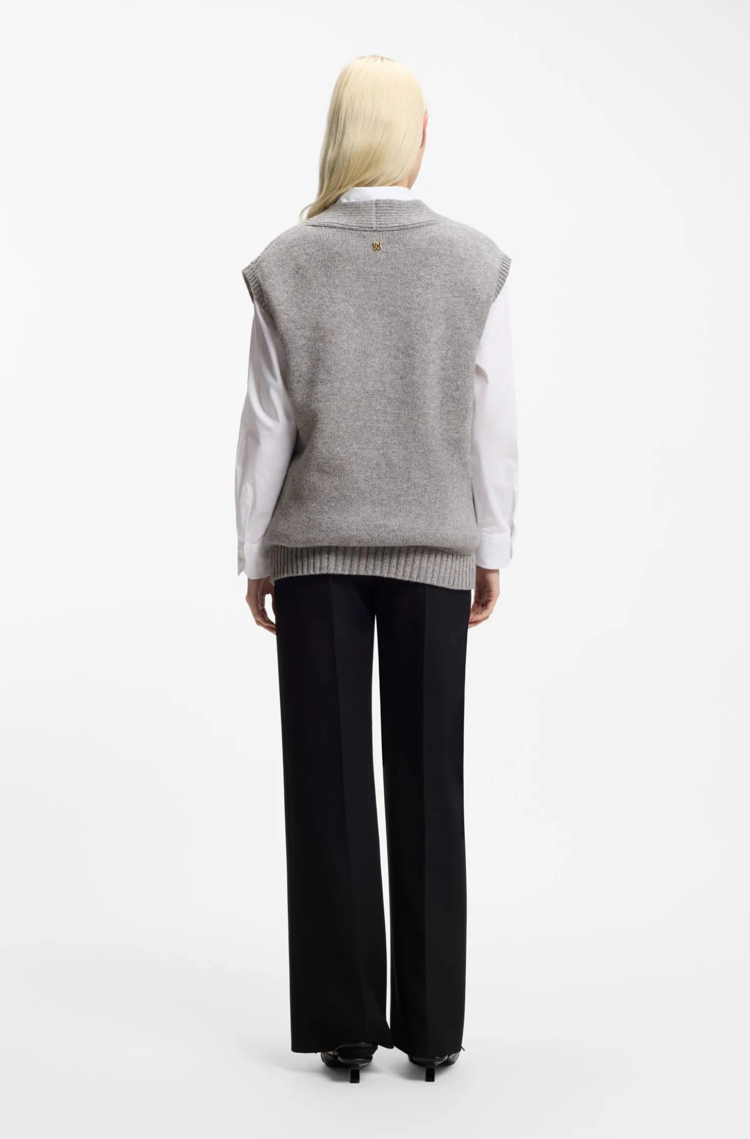 Ärmelloser Pullover aus Woll-Mix