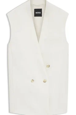 Ärmelloser relaxed-Fit Blazer aus Woll-Mix