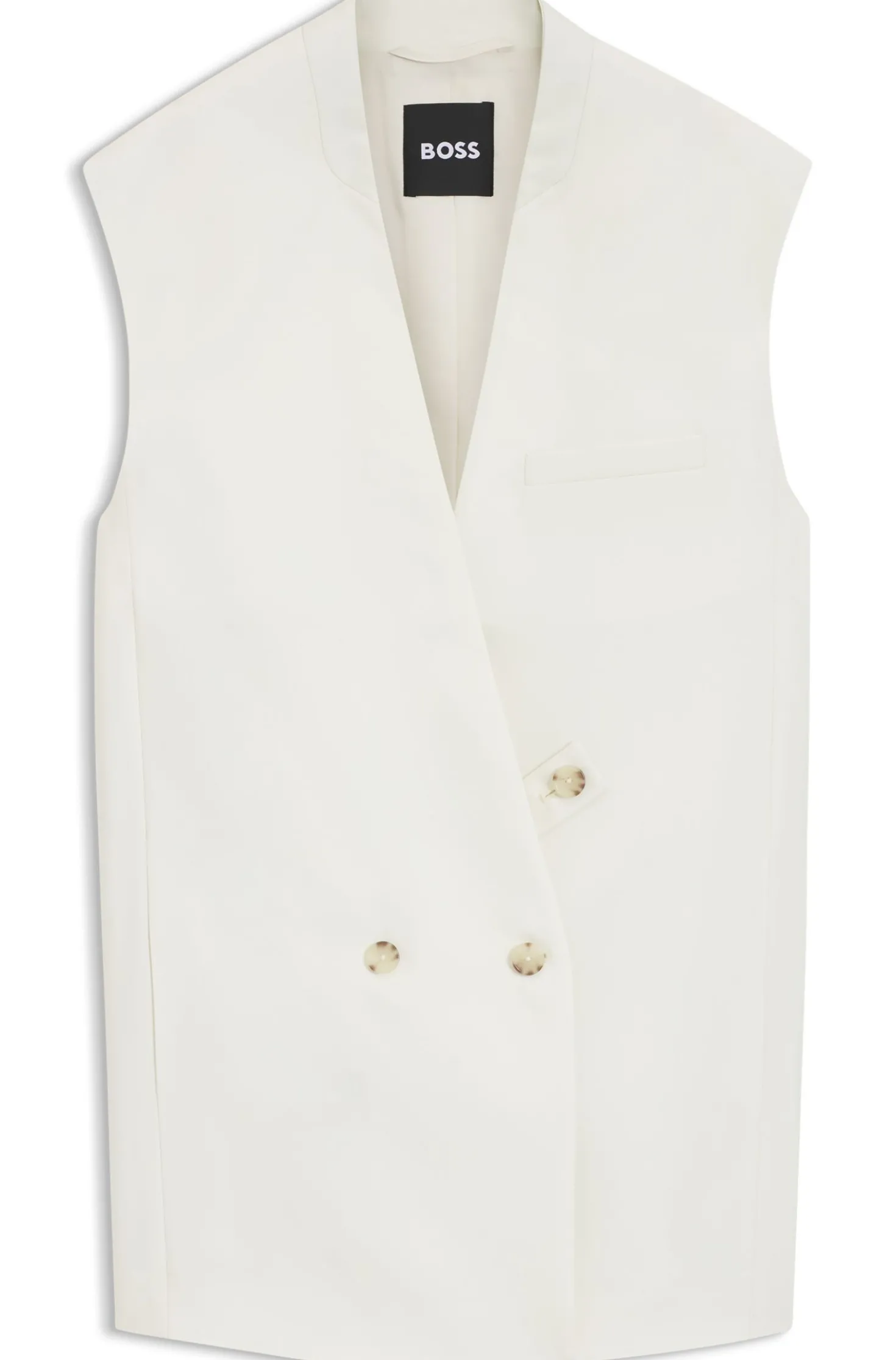 Ärmelloser relaxed-Fit Blazer aus Woll-Mix