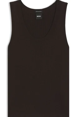 Ärmelloses geripptes Top aus Schurwolle