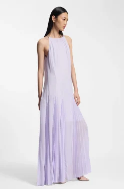 Ärmelloses Kleid mit Plissee-Rockeinsätzen