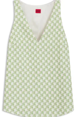 Ärmelloses Top mit geometrischem Print und Pailletten