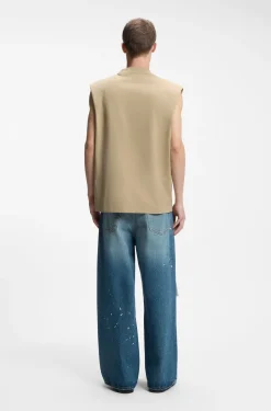 Ärmelloses T-Shirt aus Baumwolle mit Logo-Patch