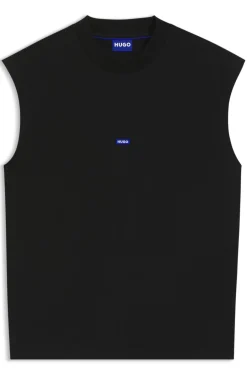 Ärmelloses T-Shirt aus Baumwolle mit Logo-Patch
