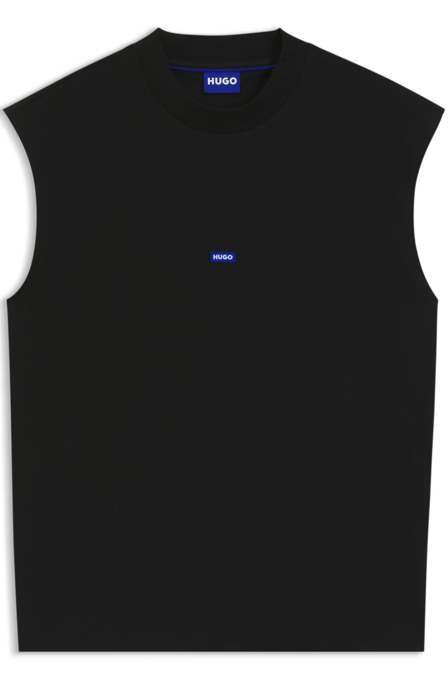Ärmelloses T-Shirt aus Baumwolle mit Logo-Patch