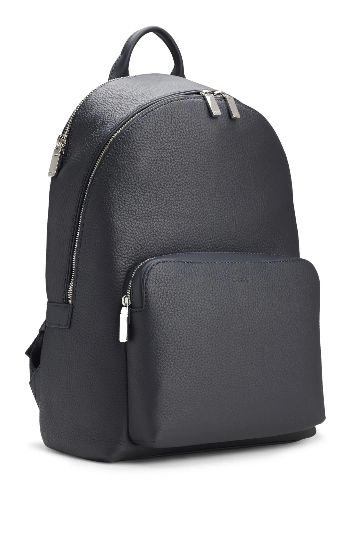 Rucksack aus genarbtem italienischem Leder mit geprägtem Logo