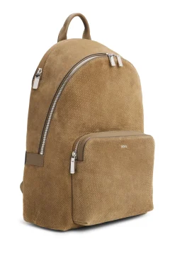 Rucksack aus Veloursleder mit Monogramm-Prägung