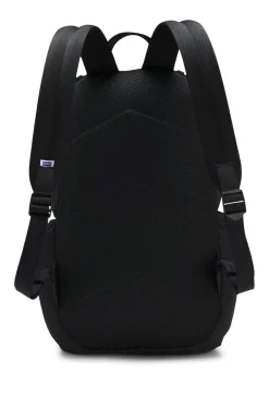 Rucksack mit blauem Logo-Aufnäher aus Gummi