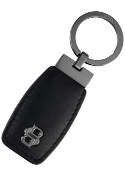 Schlüsselanhänger aus Leder mit Double-B-Monogramm aus Metall