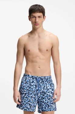 Schnell trocknende Badeshorts mit Allover-Print