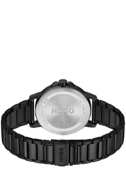 Schwarz beschichtete Uhr mit tonalem Edelstahlarmband