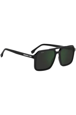 Schwarze Sonnenbrille mit Logo-Details