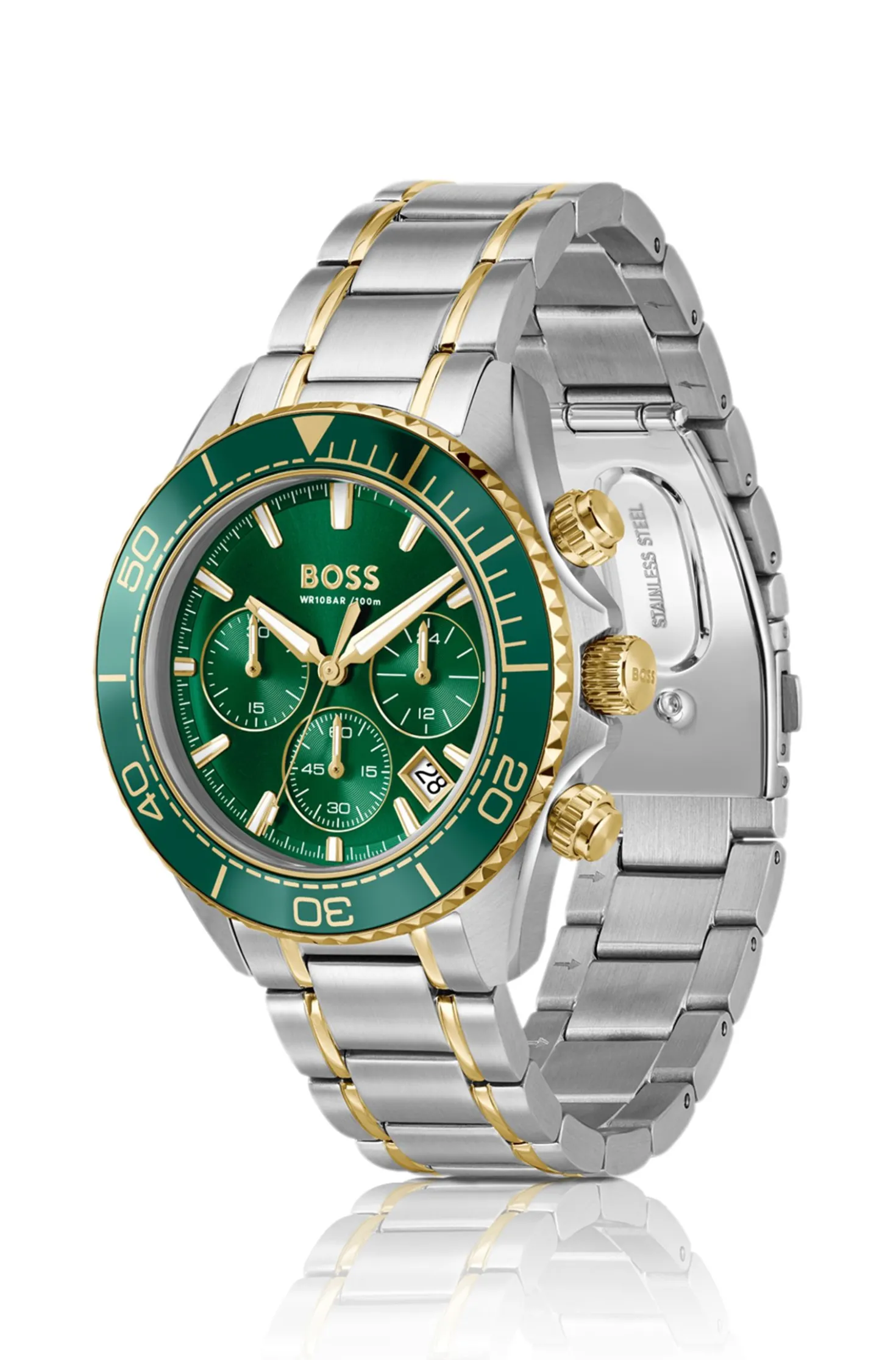 Sealiner zweifarbiger Chronograph mit grünem Zifferblatt