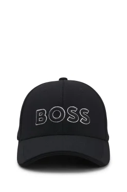 Sechs-Bahnen-Cap aus Piqué mit Logo-Stickerei