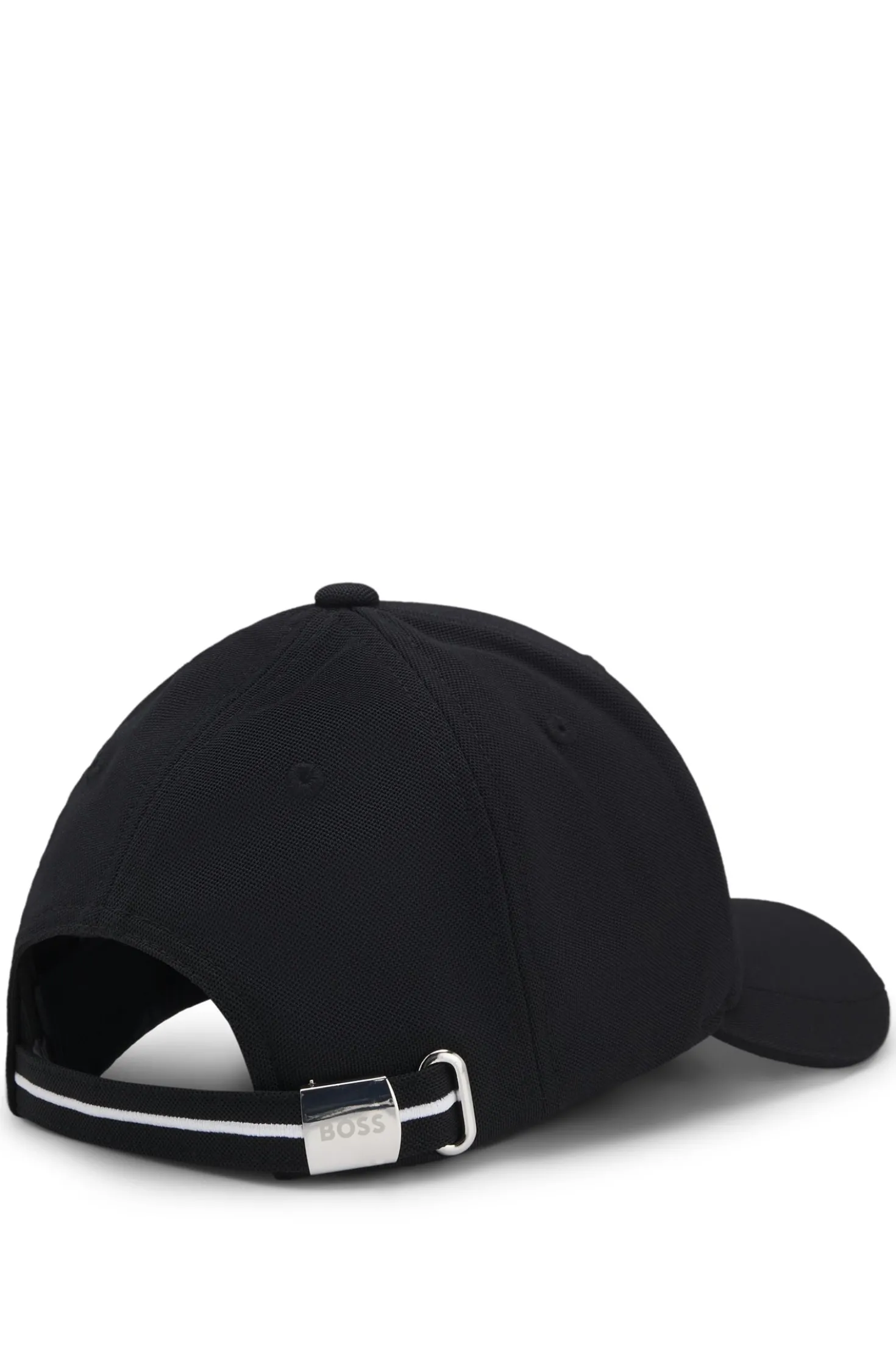Sechs-Bahnen-Cap aus Piqué mit Logo-Stickerei
