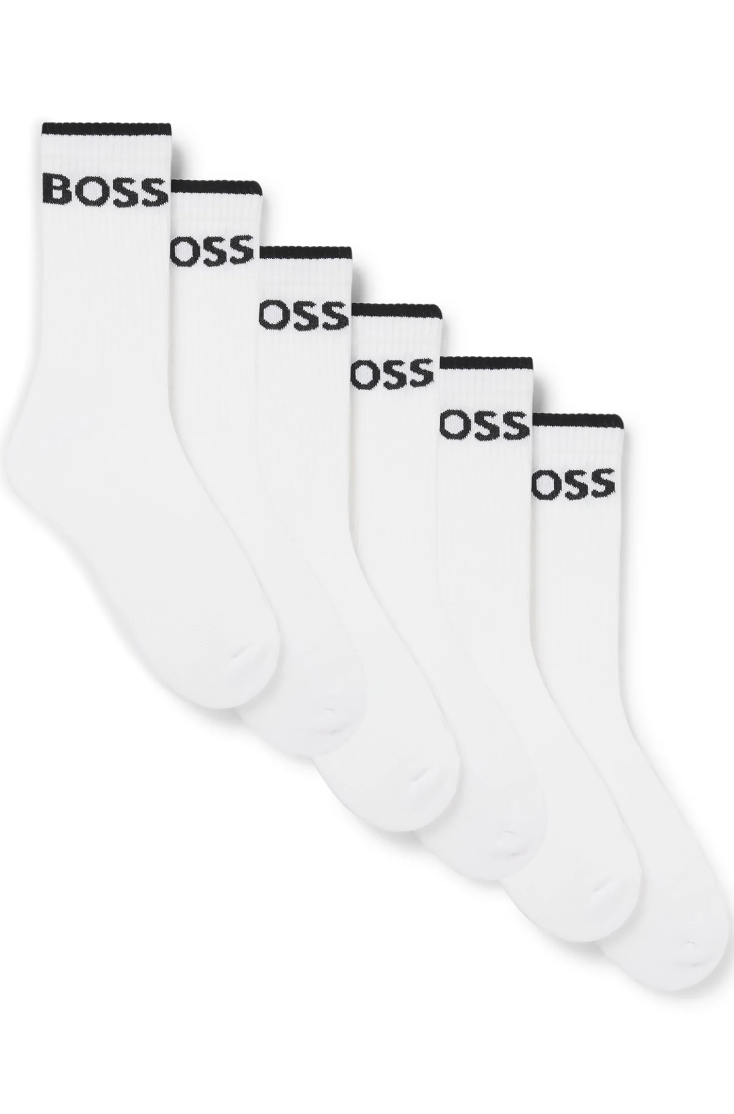 Sechserpack kurze Socken aus geripptem Baumwoll-Mix