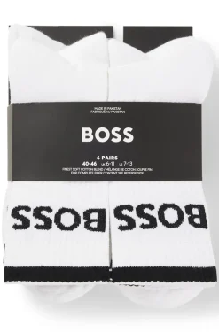 Sechserpack kurze Socken aus geripptem Baumwoll-Mix