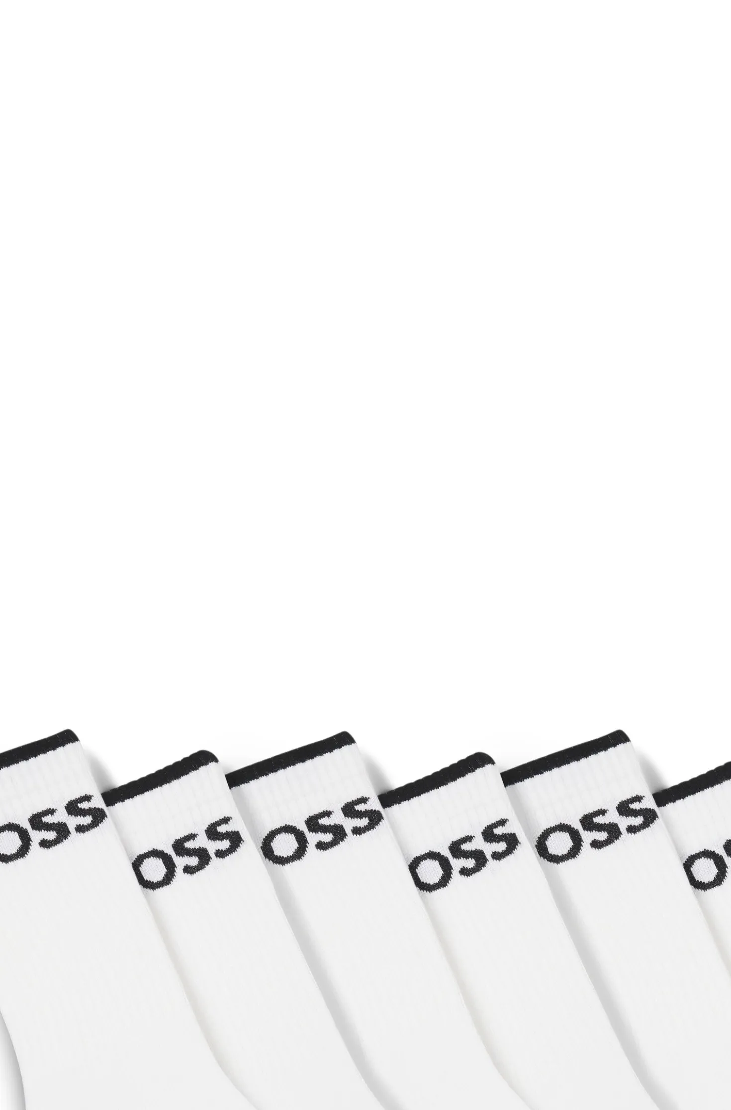 Sechserpack kurze Socken aus geripptem Baumwoll-Mix