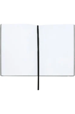 Set aus DIN-A5-Notizbuch aus weißem Kunstleder und Kugelschreiber
