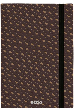 Set aus DIN-A5-Notizbuch mit Monogramm-Muster und Kugelschreiber