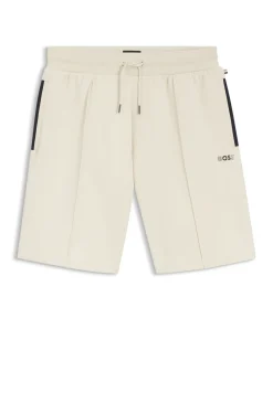 Shorts aus Baumwoll-Mix mit Metallic-Logo