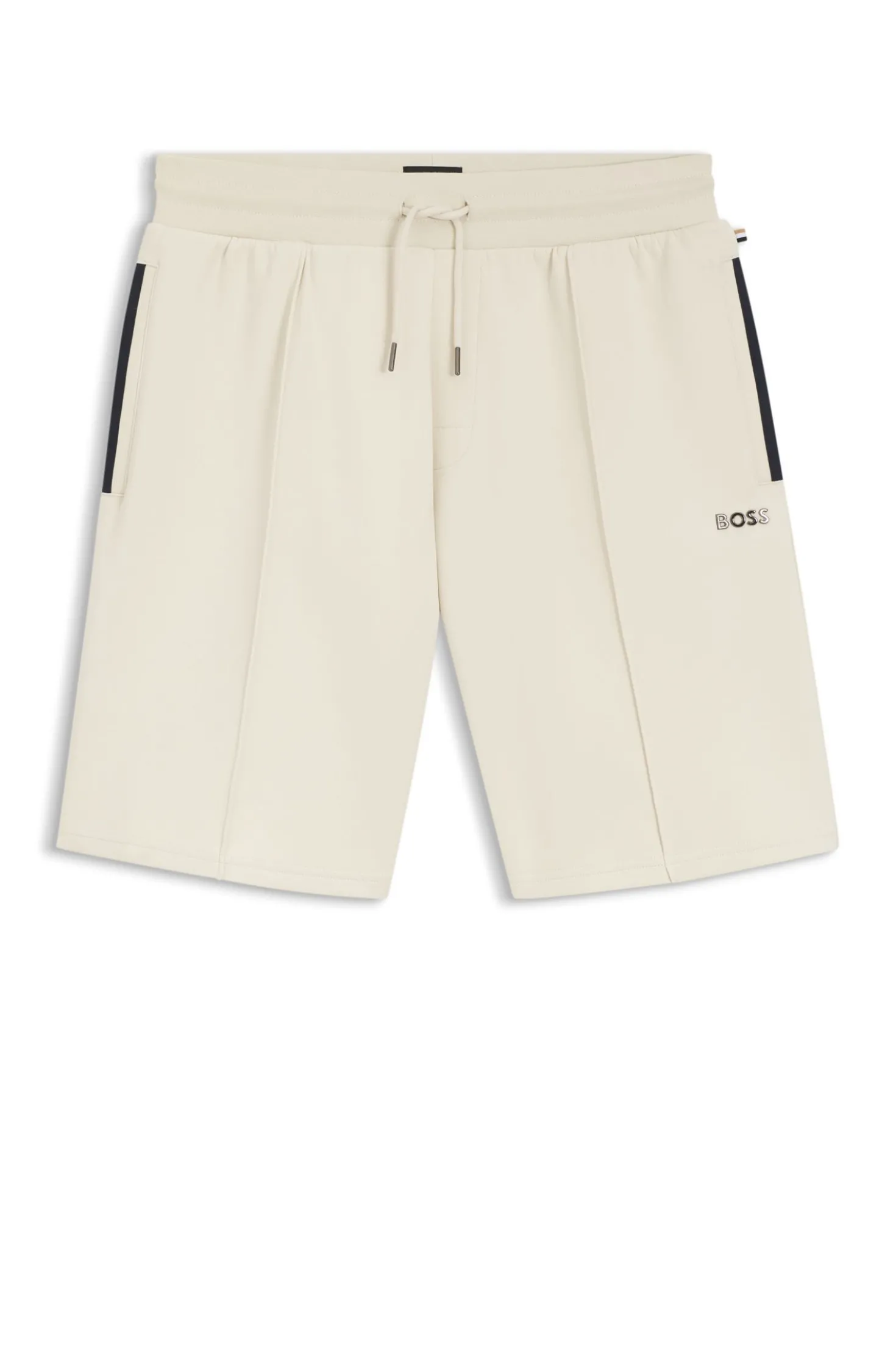 Shorts aus Baumwoll-Mix mit Metallic-Logo