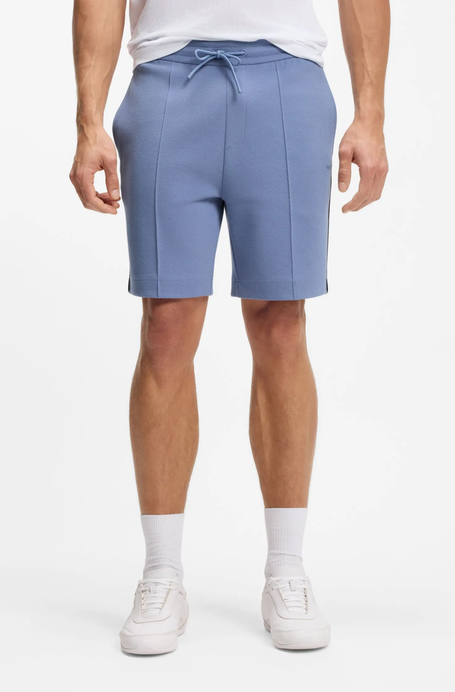 Shorts aus Baumwoll-Mix mit Paspeln