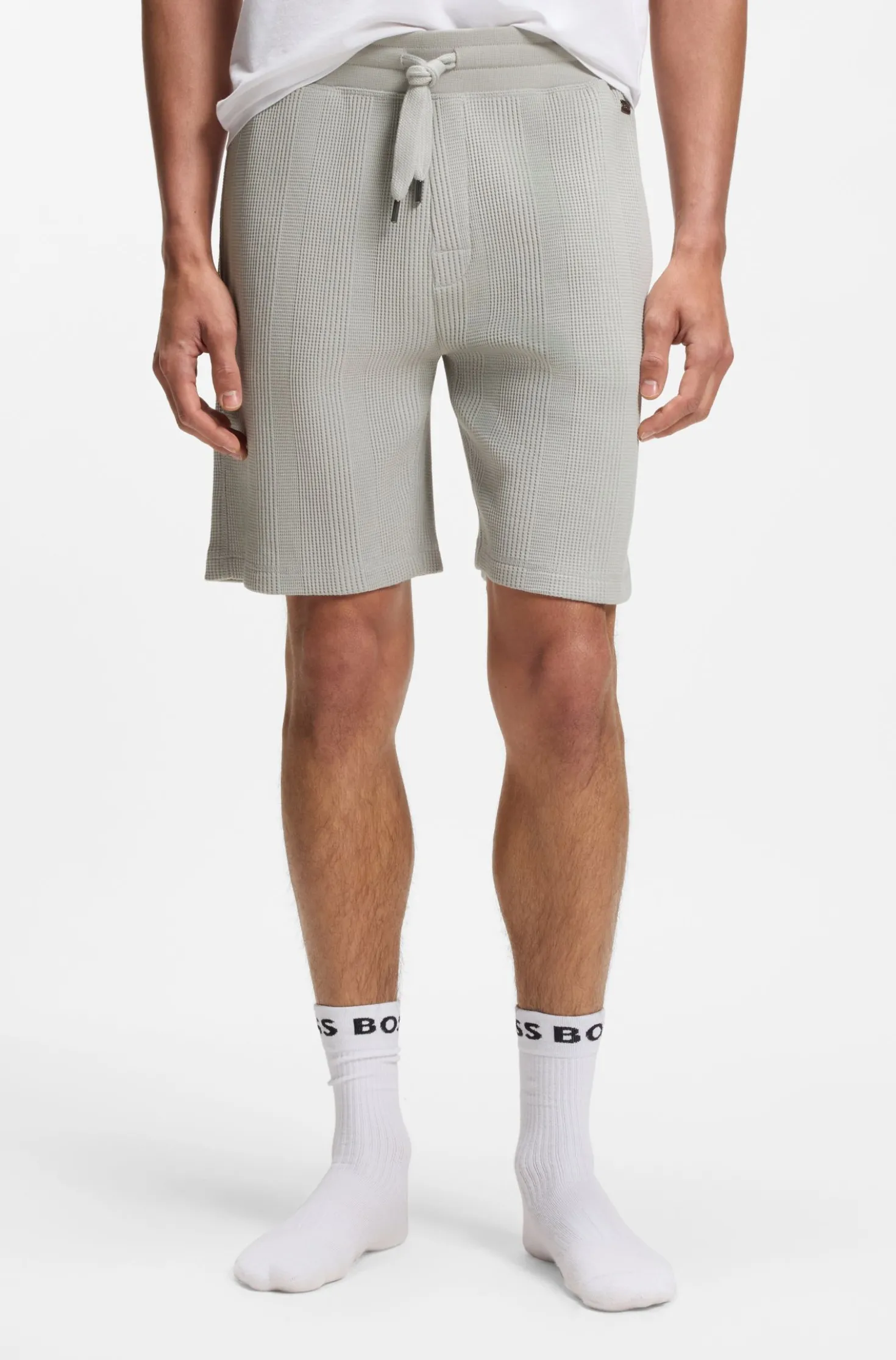 Shorts aus Baumwoll-Mix mit Waffelstruktur