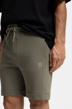 Shorts aus Baumwoll-Terry mit Logo-Patch
