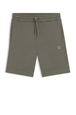 Shorts aus Baumwoll-Terry mit Logo-Patch