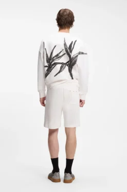 Shorts aus Baumwoll-Terry mit Artwork-Patch