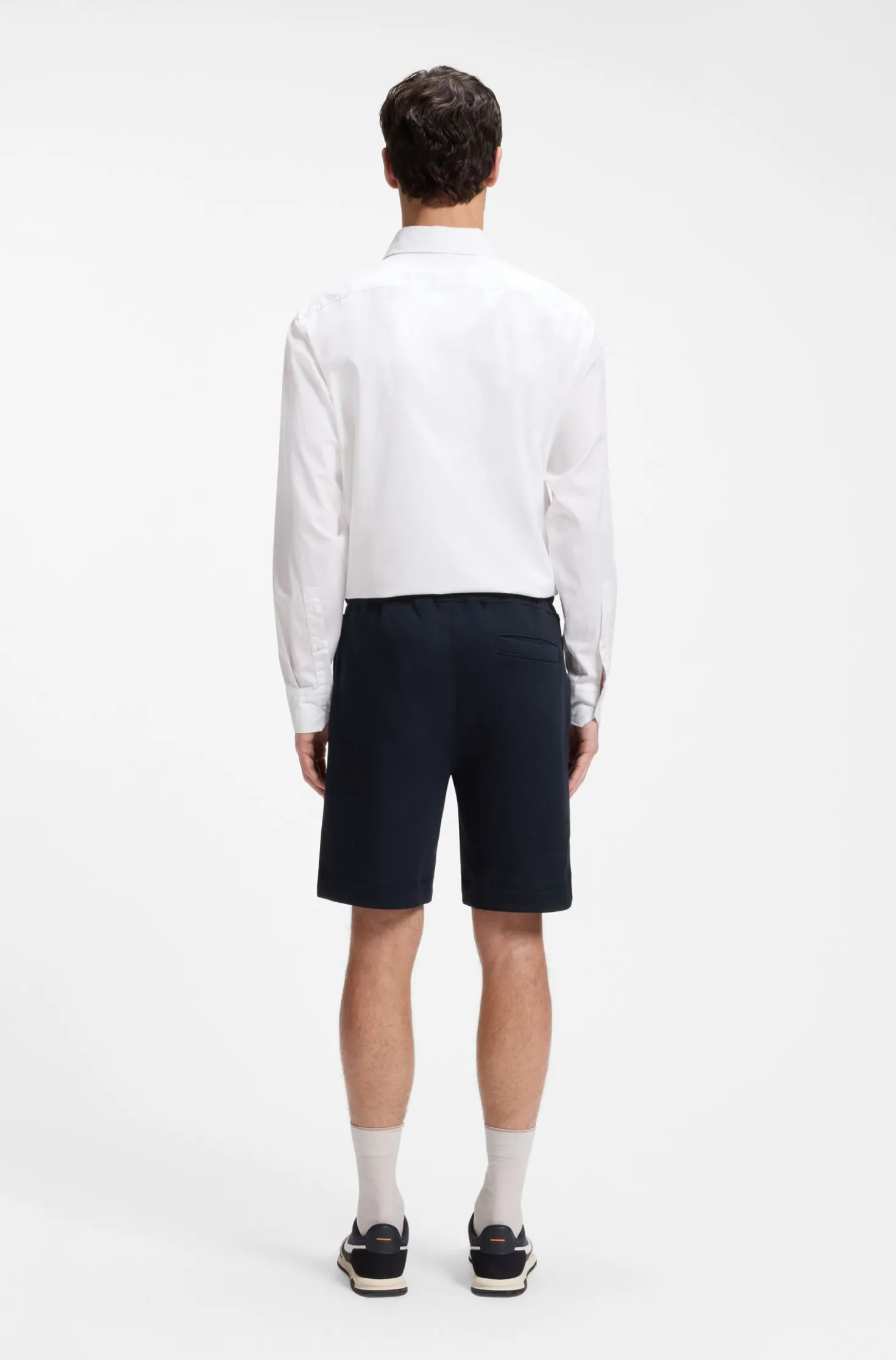 Shorts aus Baumwoll-Terry mit Logo-Patch