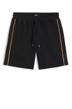 Shorts aus Baumwoll-Terry mit Tunnelzug und Tape-Details