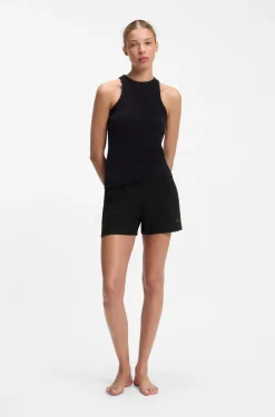 Shorts aus elastischem Gewebe mit Logo-Print