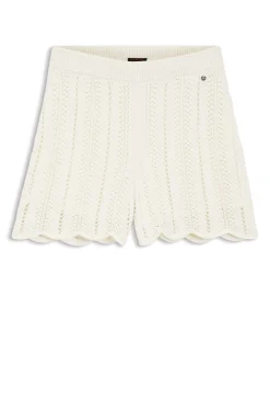 Shorts aus gestricktem Baumwoll-Mix mit Wellenstruktur