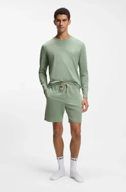 Shorts aus Stretch-Baumwolle mit Logo-Stickerei
