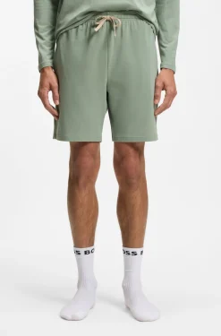 Shorts aus Stretch-Baumwolle mit Logo-Stickerei