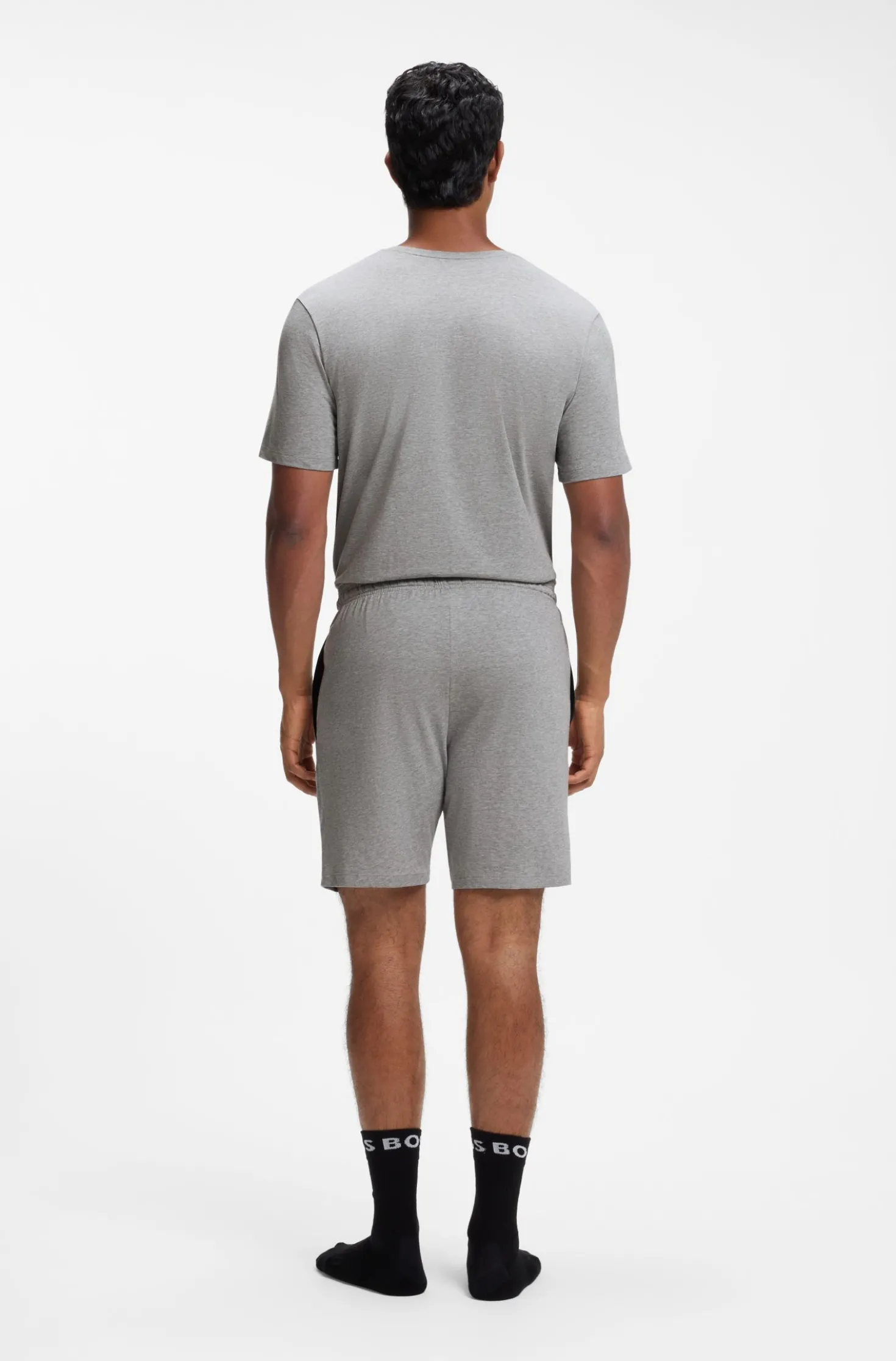 Shorts aus Stretch-Baumwolle mit Logo-Stickerei